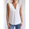 Women's Multi-Layered V-Neck Sleeveless Vest In Solid Color