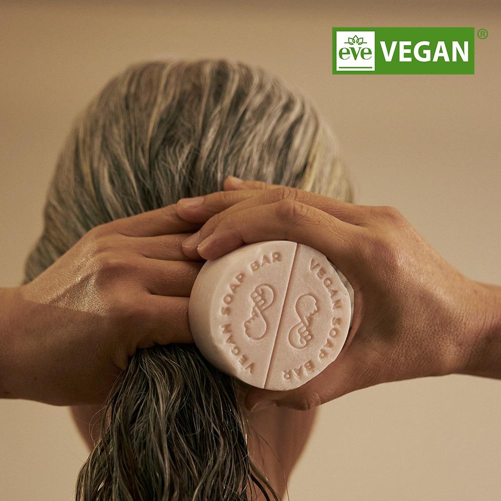 [100% Cotton Bubble Net Gift] Donggubat Vegan Camellia Hair Care Set (shampoo Bar + Treatment Bar)