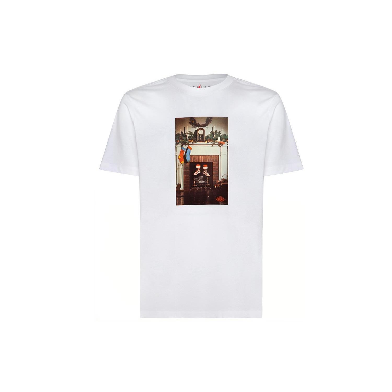 Air Jordan Chimney Tee Printing Short Sleeve US Edition White Men s CI1327-100 M