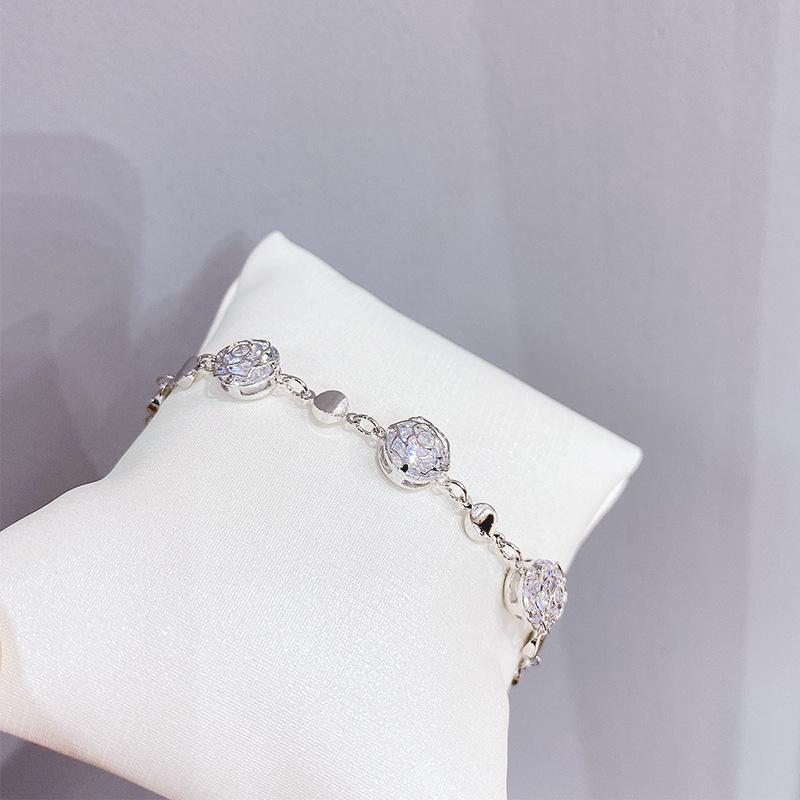 Korean Rose Gold Plated Rhinestone Fashion Bracelet - Elegant Hand Jewelry for Women & Couples