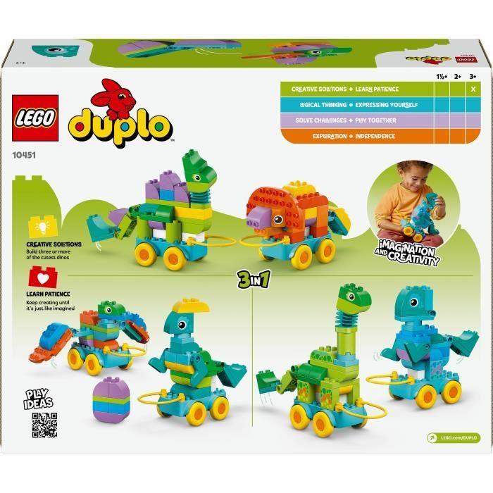 LEGO DUPLO Ma Ville 10451 Dinosaures sur Roues 3-en-1 - Jeu d'éveil dès 3 ans