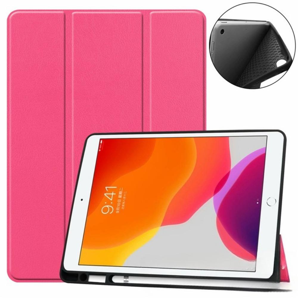 Dreifach gefaltete Lederhülle für iPad Mini 7 mit Apple Pencil-Schlitz Auto Sleep/Wake Cover