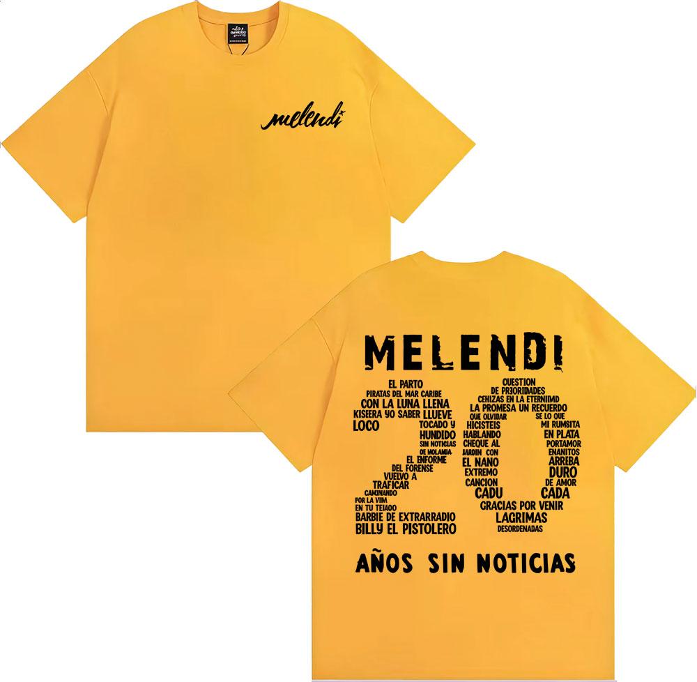 Rapper Melendi 20 Anos Sin Noticias Merch Tee Shirt Unisex Women Fashion Retro Short Sleeve T Shirt Cotton Casual Oversized Tshirt