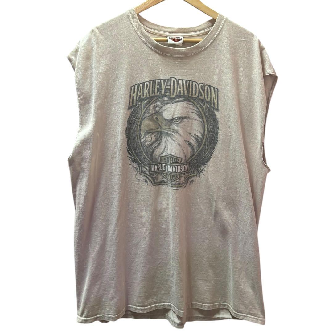 [USED] Vintage Harley-Davidson Eagle T-shirt, beige, used clothing