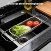 Stainless Steel Sink  Basket; Kitchen Sink Telescopic Vegetable Wash Basin Rack; Multi-functional Tableware Bowl Chopsticks  Rack