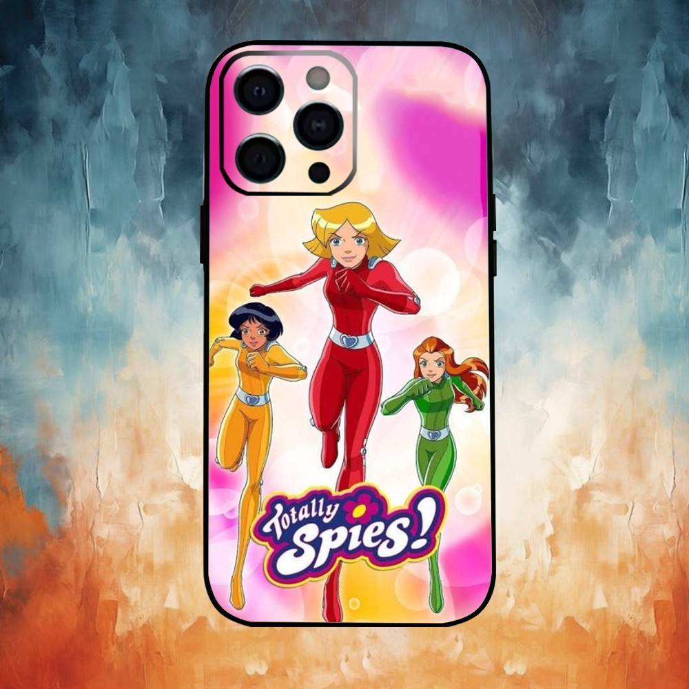 Coque de téléphone Totally Spies Pour iPhone17,16,15,14,13,12,11 Plus,Pro Max Housse Souple Noire