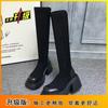 Thick-soled Boots Women's Spring and Autumn New British Style Thin Boots But Knee Elastic Socks Boots