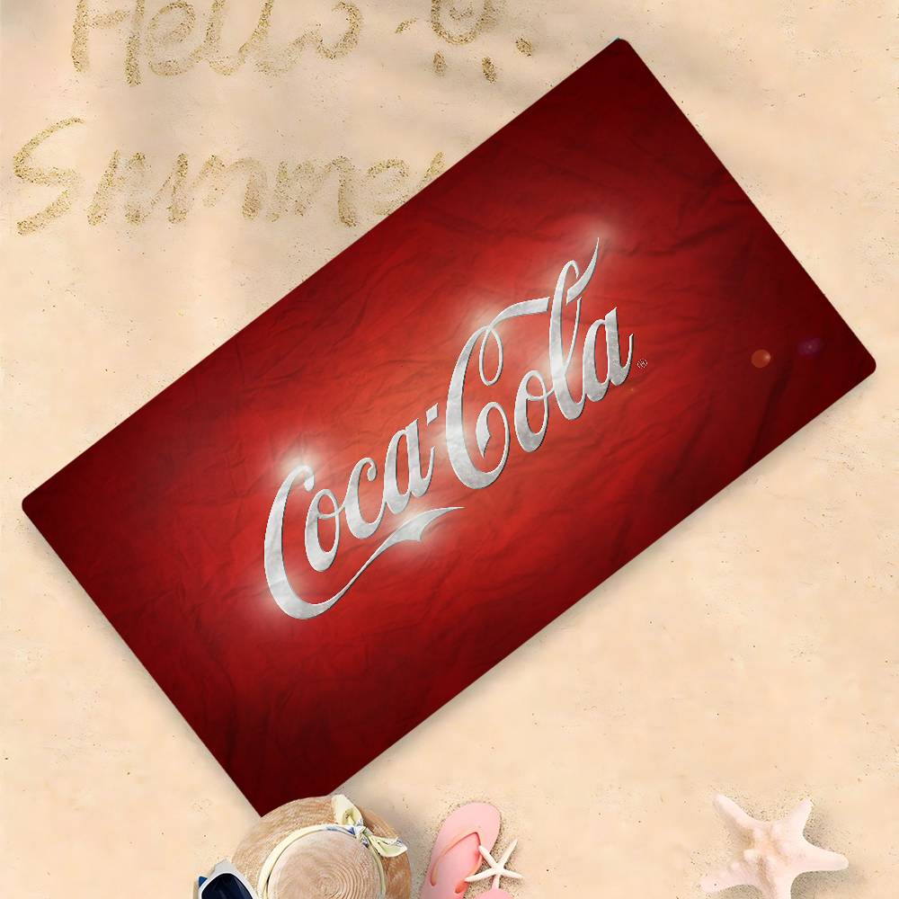 C-Coca Logo C-Cola Mikrofaser Bedrucktes Strandtuch Bergsteigen Yoga Strand Schwimmen Laufen Saugfähiges Weiches Handtuch