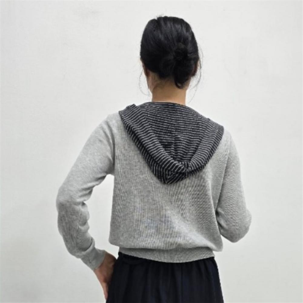 New Arrivals Open Run Women Stripe Tie Neck Layered Long Sleeve Knit
