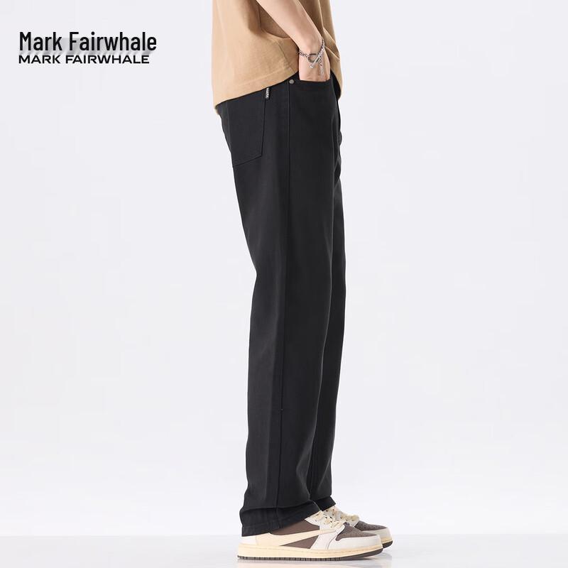 Mark Fairwhale Men's Loose Straight Leg Black Cotton Jeans
