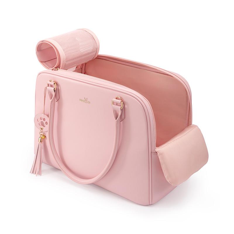 Wakytu British Pet Carrier: Large Capacity Cat/Dog Crossbody Bag, Breathable & Comfortable Handbag
