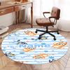 Custom Name Bluey Printed Round Rug Carpet Chair Rug Area Rug Entryway Doormats,for Office Chair Living Room Bedroom Kitchen Room.