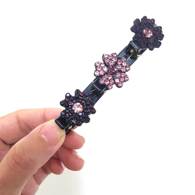 

Rhinestone Bangs Clip Cute Flower Hair Clip фіолетовий