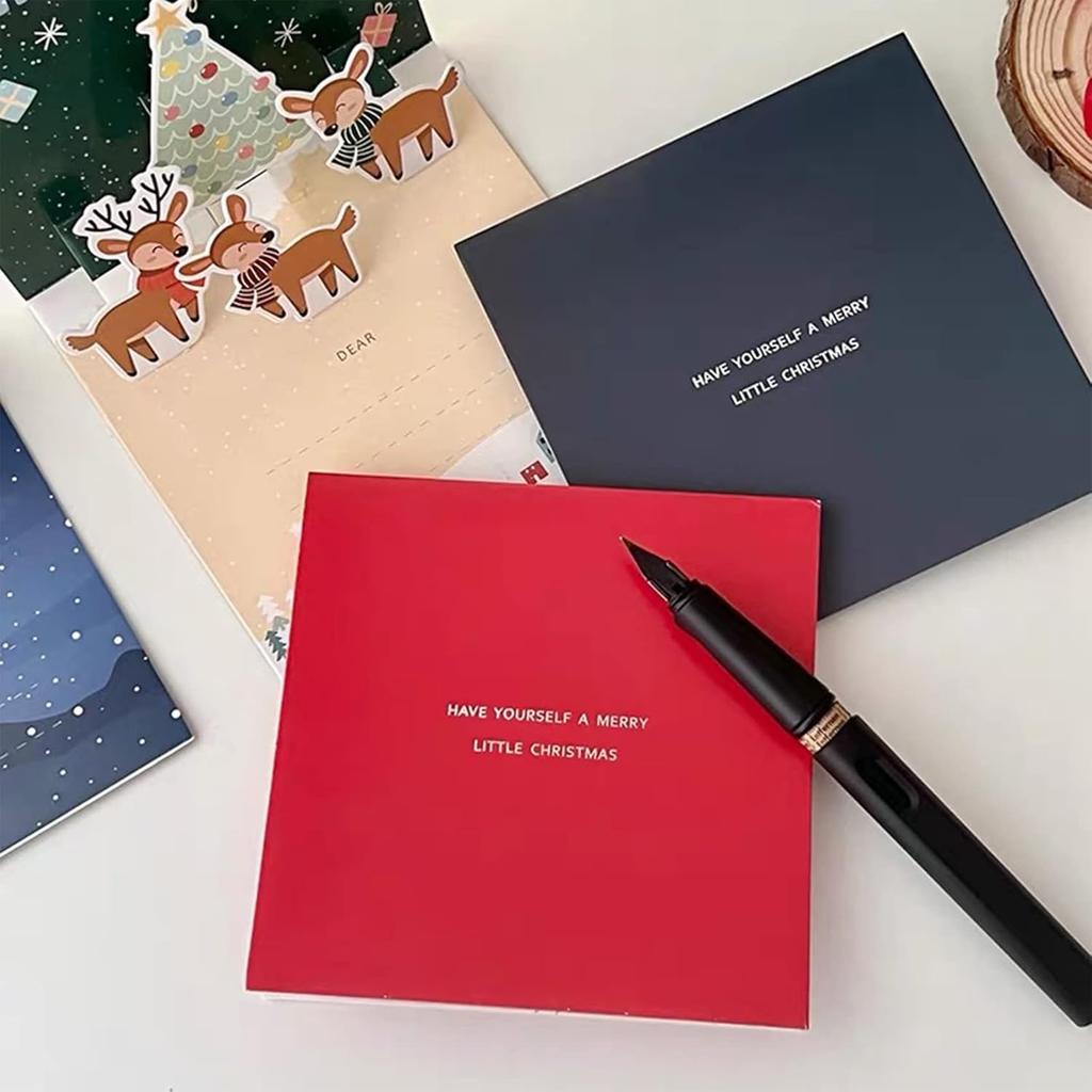 6 Pack 3D Christmas Cards Small Pop Up Christmas Gift Card with Envelopes Stickers Holiday Greeting Cards with Santa Snowman