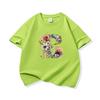 Kids Cotton T Shirt Floral Letter B Print Crew Neck Short Sleeve Tee Casual Boys Girls Summer Tops