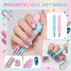 Eye Nail Magnet - Snake And Heart Pattern Magnetic Tools That Can Be Used To Rotate Glitter Gel Nail Polish For Salon-quality Results At Home.