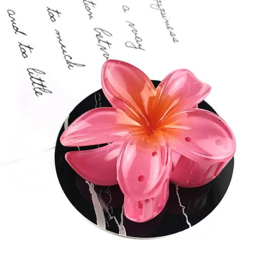 Women Small Hair Clip Flower Hair Grip Realistic Flower Shape Gradient Color Strong Claw Anti-slip Small Teeth Lightweight Children