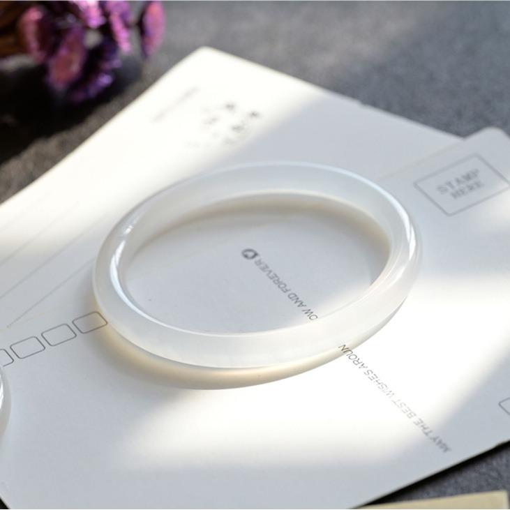 8 мм натуральный личи замороженный белый ледяной халцедон браслет модный шарм изумрудный — фото 4