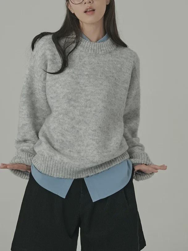 Nuonuo Women's Cozy Autumn/Winter Wool Knit Sweater - Round Neck, Versatile and Stylish