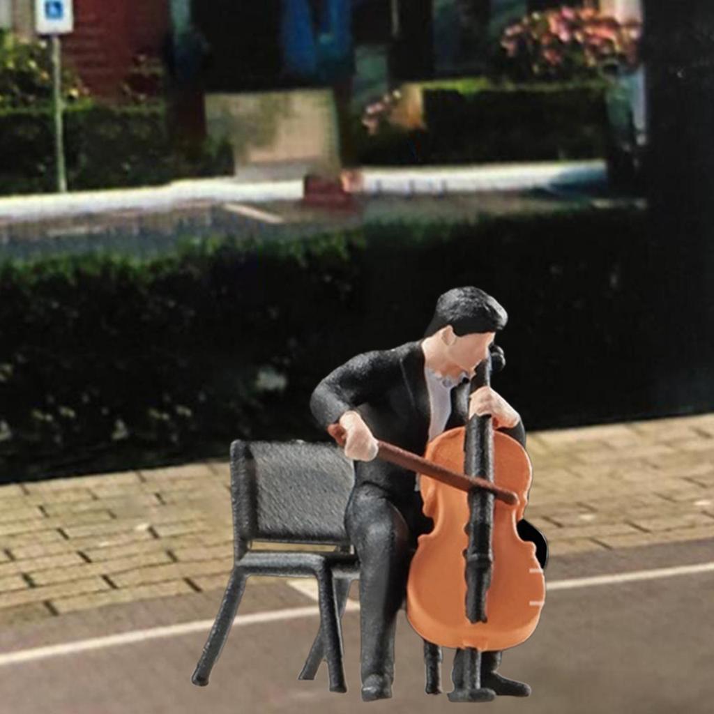 1:64 Scale Band Figurine Resin Sand Table Layout Decoration for Miniature Scene Train Station Layout Micro Landscape Sand Table