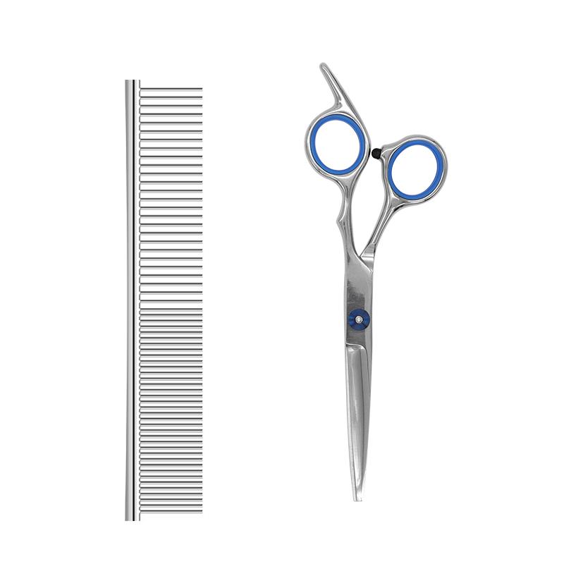 Factory Directly Professional Straight & Thinning Shears Stainless Steel Titanium Coated Pet Cat Dog Grooming Scissors Kit Set
