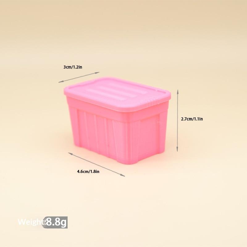1Pcs 1:12 Dollhouse Mini Color Storage Box With Lid Model Home Decoration Dolls House Micro Scene Ornaments Decor Props
