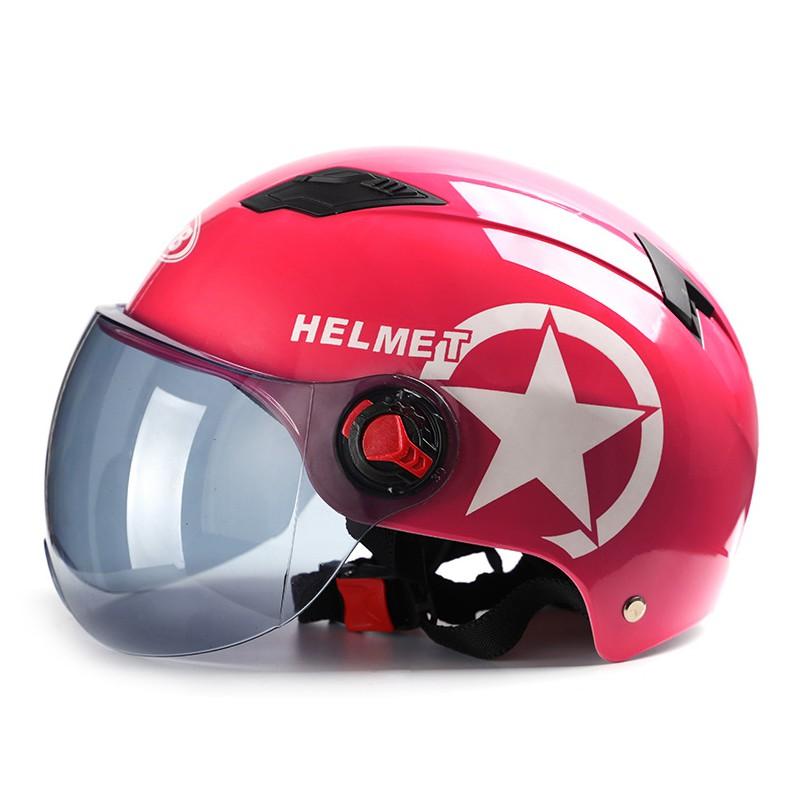 

Мотоциклетный шлем Скутер Велосипед Открытый Лицо Половина Бейсболка Защита от УФ-лучей Защитная Каска Мотокросс Шлем Многократная Защита розовый