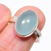 Aqua Chalcedony Gemstone 925 Sterling Silver Jewelry Ring Size Adjustable KJ-361
