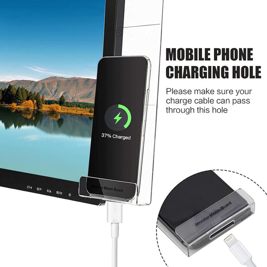 Right Left Acrylic Monitor Memo Board Desk Accessories Computer Display Message Sticky Note Clip Office Supplies