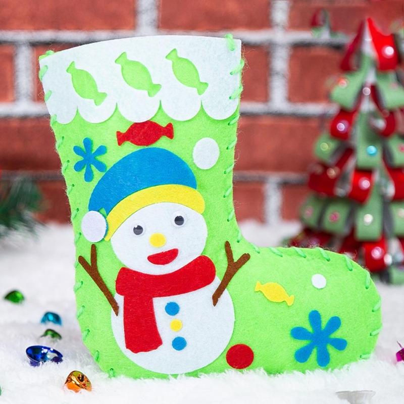 Creative Christmas Stockings Craft DIY Handcrafts Kindergarten Handmade for Toddlers Children Art & Crafts Supply