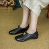 Retro Handmade Mother Shoes Flat Heel Soft Sole 2025 Spring and Summer New Round Head Shallow Mouth Single Shoes Soft Leather Versatile Women's Shoes