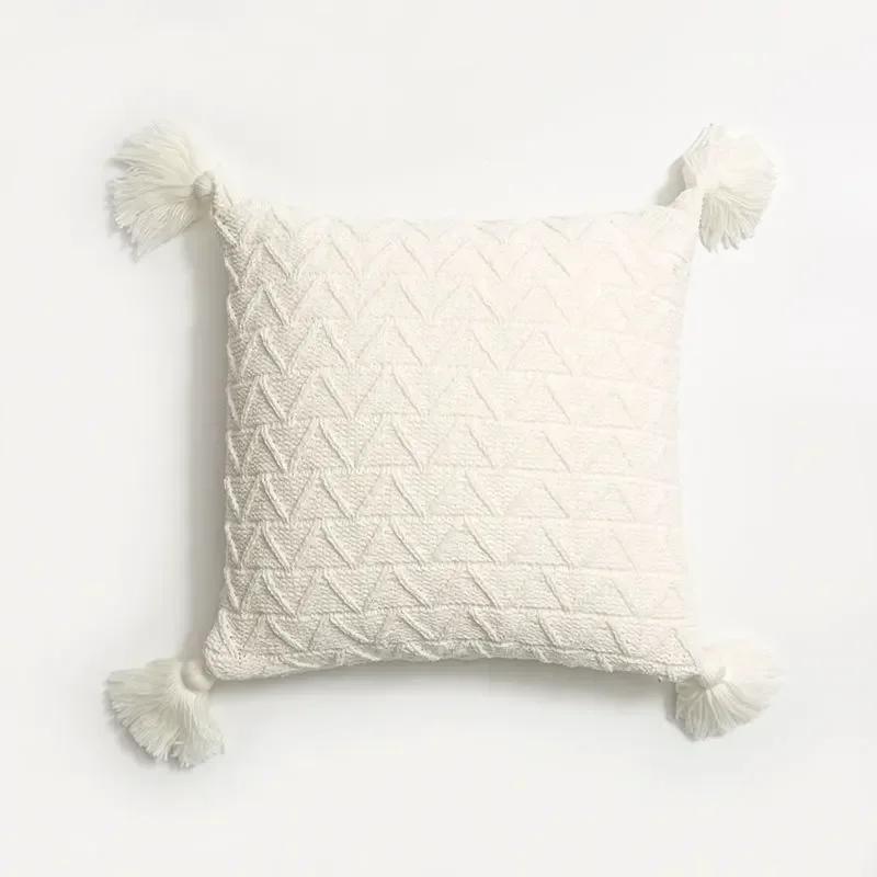 

Throw Cushion Covers Decorative Striped Cushions Soft Pillowcase Pillow Covers 45x45cm for Sofa Couch Bedroom 45x45cm белый
