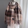 Farbiges Karomuster Quadrat Quaste Imitation Kaschmir Schal Damen Winter Warm Mode Außen Schal Schal