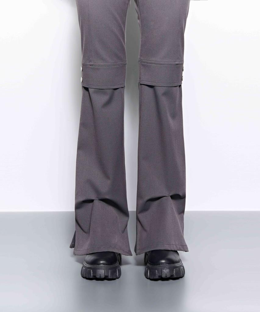 Kimjisu Pinched Slit Pants _ Gray