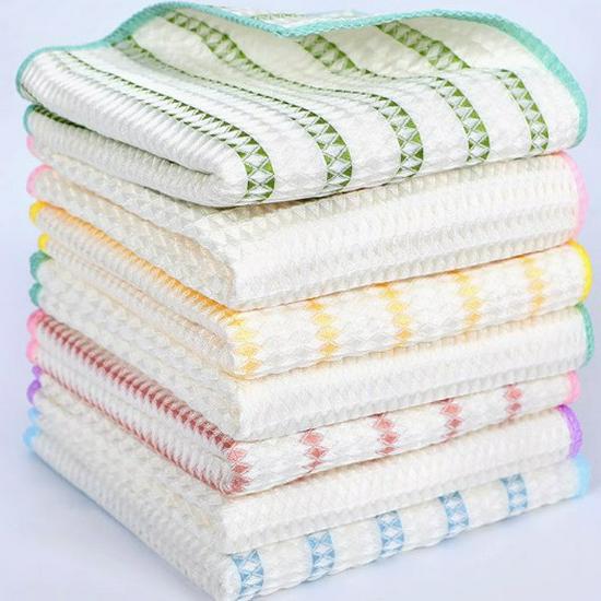 Non-Oily Bamboo Fiber Dish Towel with Bright Silk Viscose