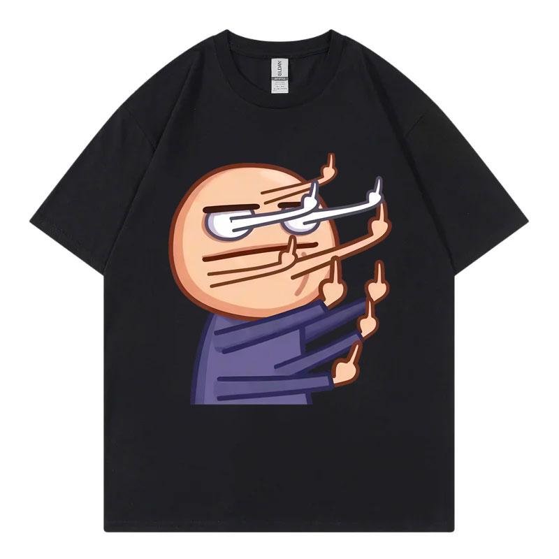 Funny Middle Finger Animated Meme T Shirt Unisex Unisex Clothing Cartoon Fashion Tshirts Summer Casual Loose Short Sleeve Tshirt