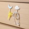 3Pcs Cloud Moon Hooks No-Punch Non-Marking Adhesive Backed Adhesive Hooks Kitchen Bathroom Wall Cute Hooks