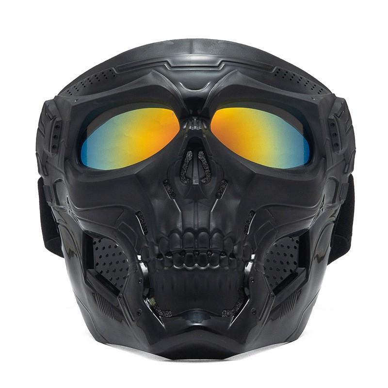 Máscara de caveira para motocicleta óculos de vento óculos para esportes ao ar livre óculos de pilotagem adereços de Halloween máscara tática à prova de vento