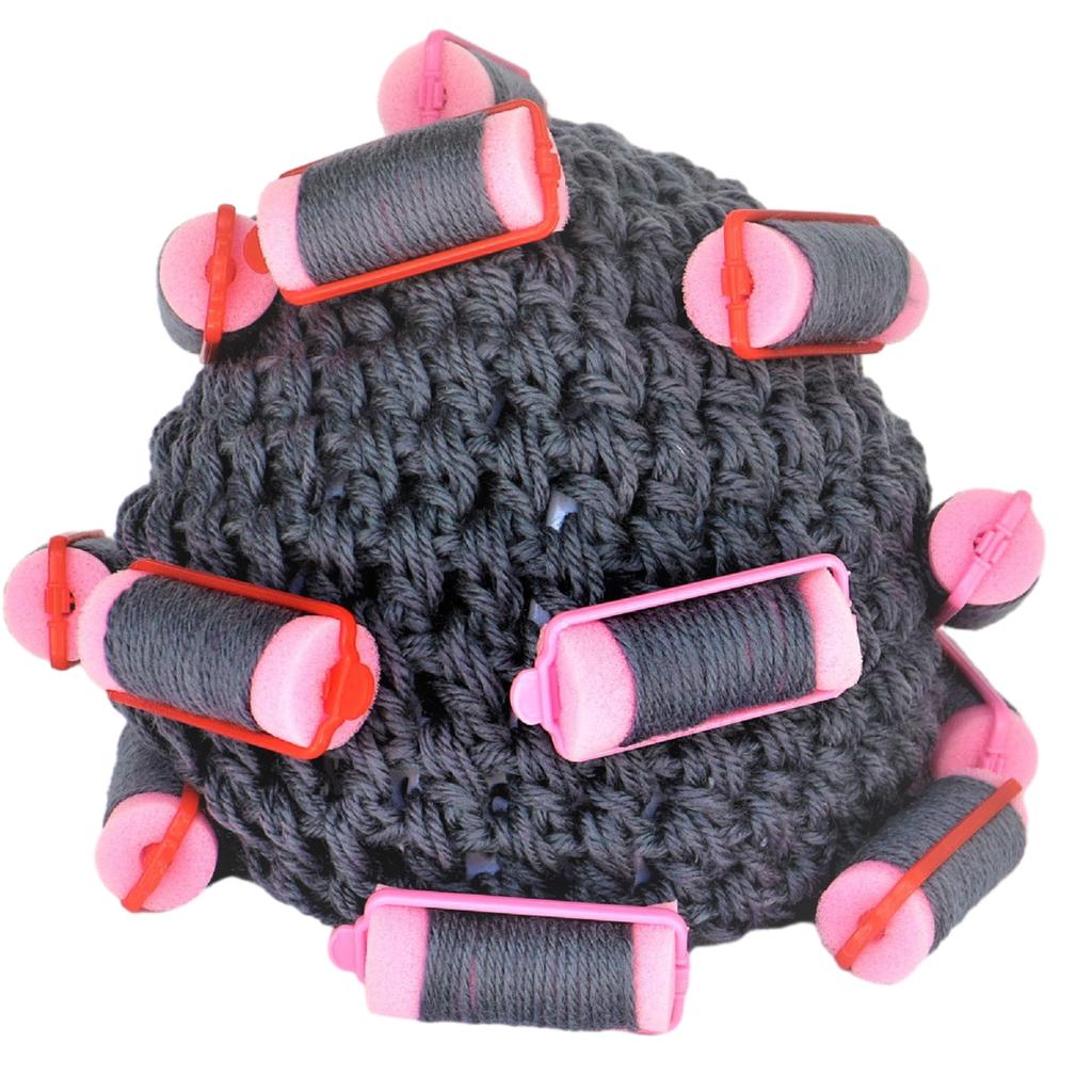 Funny Knit Curler Beanie Hat for Girls Fashion Wig Hat Handcrochet Cosplay Costume Hat Novelty Pullover Hat Headwear