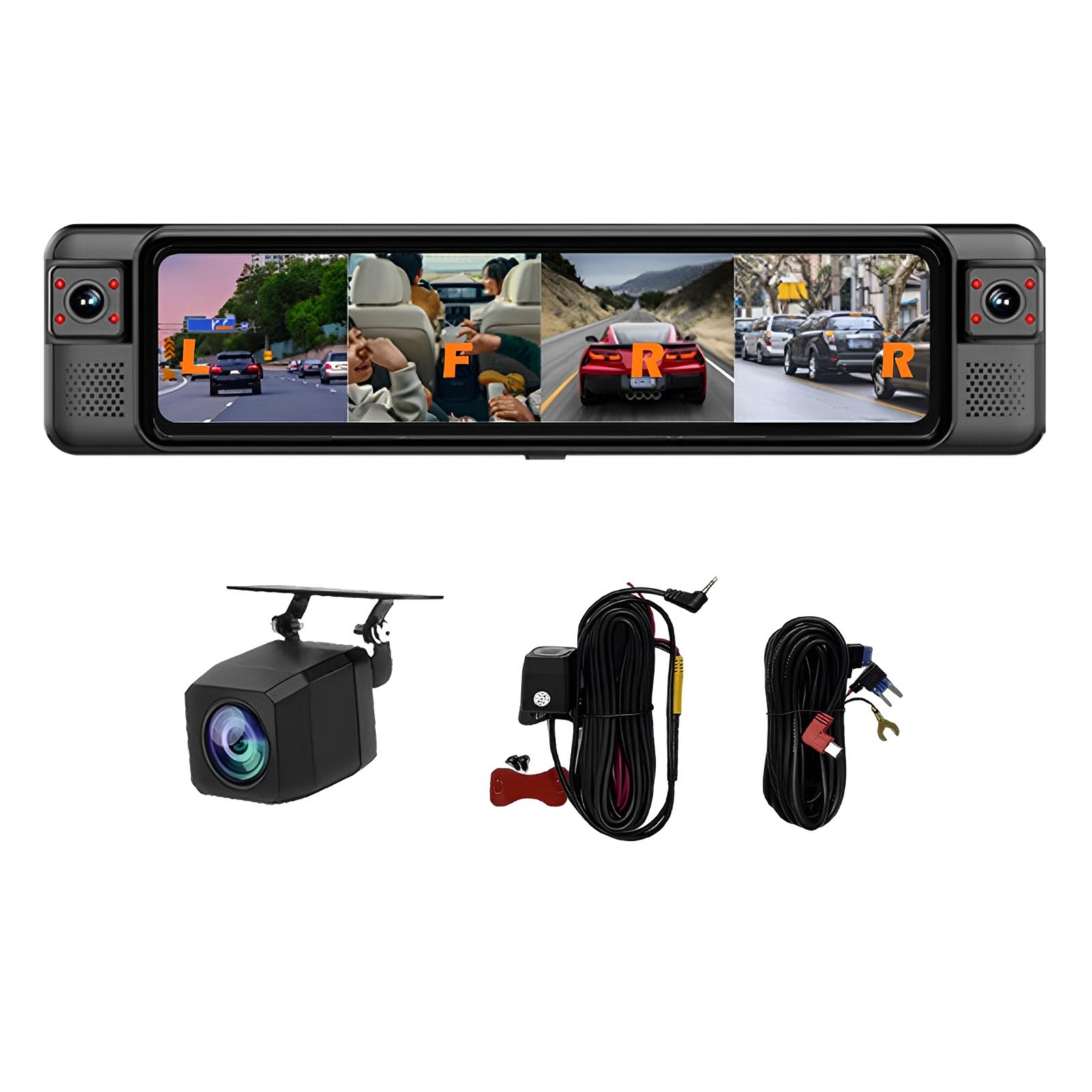 

4k Автомобильный видеорегистратор с сенсорным экраном, 4-камерный видеорегистратор, камера заднего вида, HD ночное видение, монитор парковки, поддержка BSD/ADAS/G-сенсора