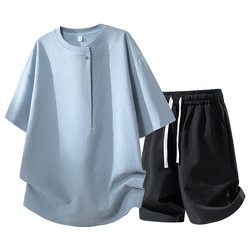 

Men s Summer 2026 Short-Sleeve Set 3XL світло-синій колір