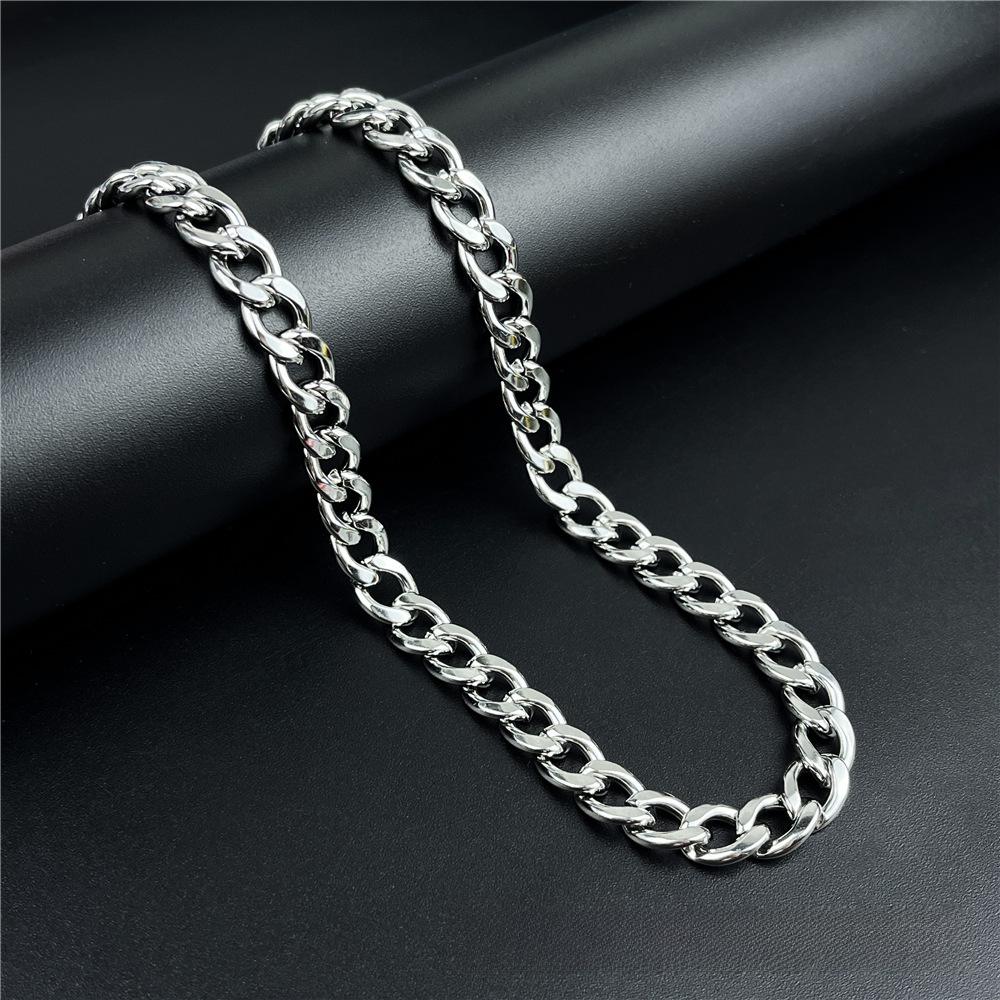 Unisex-Halskette aus kubanischem Titanstahl – Hip-Hop-Stil, Schlangenknochen-Design, passende Schlüsselbeinkette