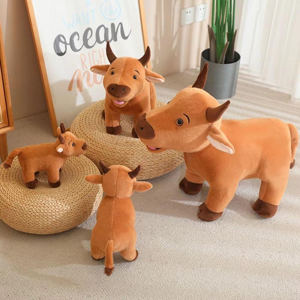 ReaListic Scalper Bull Plush Toys Simulation Ox Cattle Stuffed Dolls  Home Decor