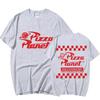 Pizza Planet Print Graphic T Shirt Summer Unisex Fashion Oversized T-shirt Unisex 100% Cotton Short Sleeve T Shirts Tops Streetwear
