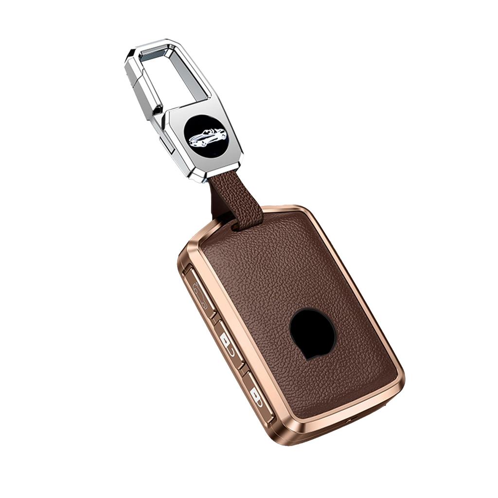Felimoa Smart Key Case, For Volvo Use, Scratch Resistant, Anti-Fingerprint, Aluminum Alloy, Braun