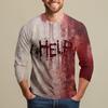 Men's Halloween Print Raglan Dralan Three-quarter Sleeve Casual Top