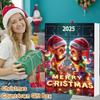 Christmas Countdown Calendar with Acrylic Monkey Pendants 2D Car Ornament 24-Day Advent Calendar for Holiday Offices Room
