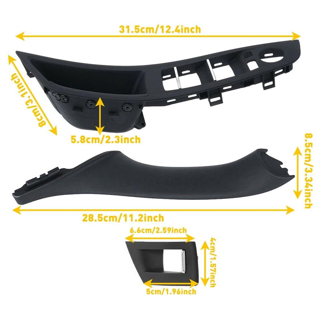 7x Czarny Wewnętrzny Uchwyt Panelu Drzwiowego Listwa Pokrywa Dla BMW Serii 5 F10 F11 10-16