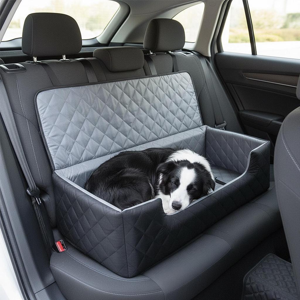 Open-Type Car Dog Bed & Safety Seat for Medium To Large Dogs - Rear Seat Travel Pet Sponge Bed