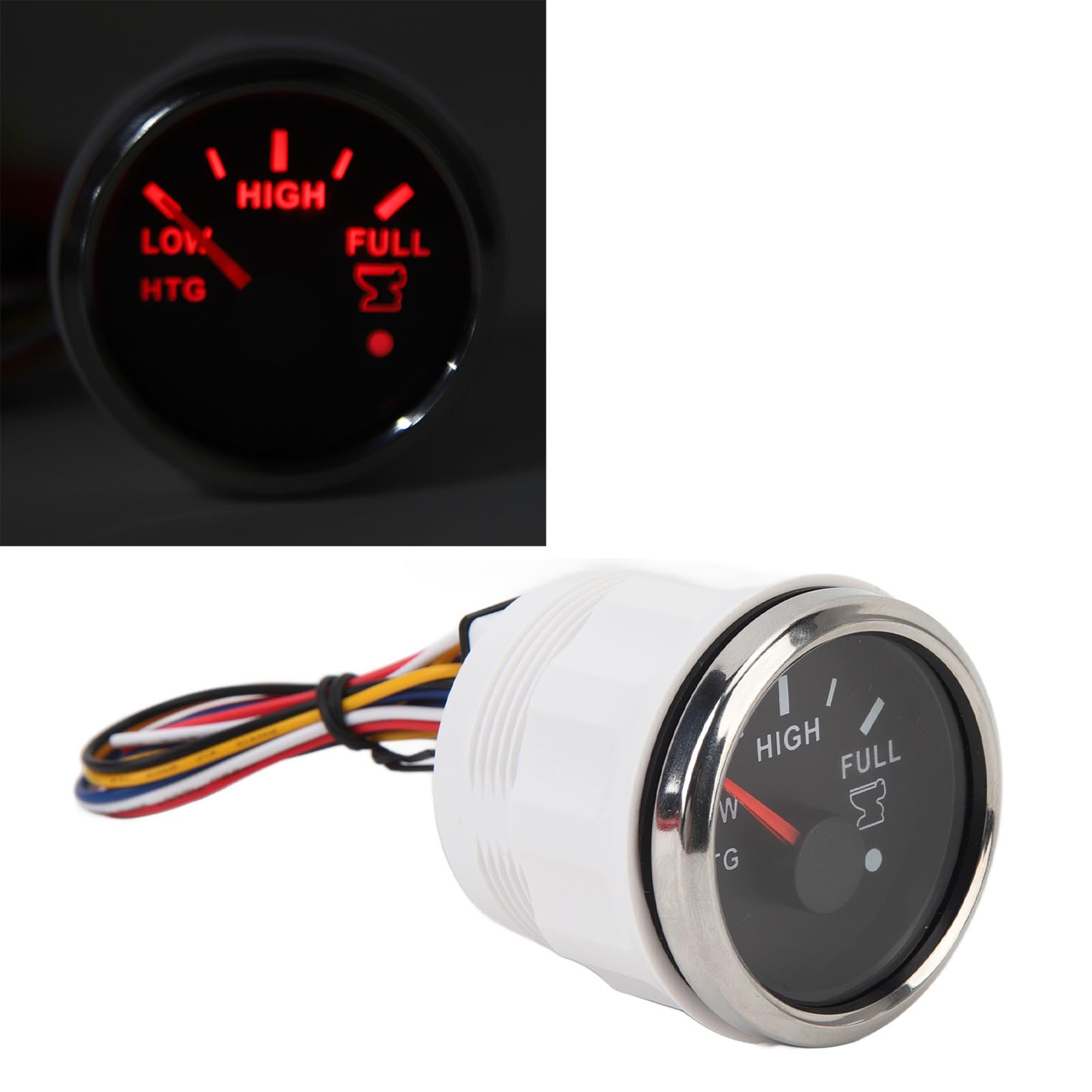 

9‑32V 52MM Sewage Holding Gauge 0‑190 Ohm Holding Meter with Colorful Backlight for Yachts Fishing Boats